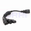 DRRI IEC 320 C14 Male Plug to 3X C13 Female