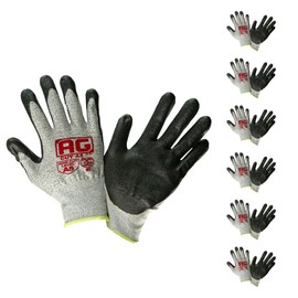 ADVANCED GLOVES – 6 Pairs XL Cut Resistance Gloves, ANSI Cut Level A5 Working Gloves, NiTex P-200 Nylon Nitrile Gloves, Mechanic Gloves, Cut Proof Work Gloves for Men & Women