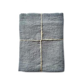 JOWOLLINA Fine Waffle Pique Bath Towel Sauna Towel Linen Stonewashed (Grey, 100 x 160 cm)