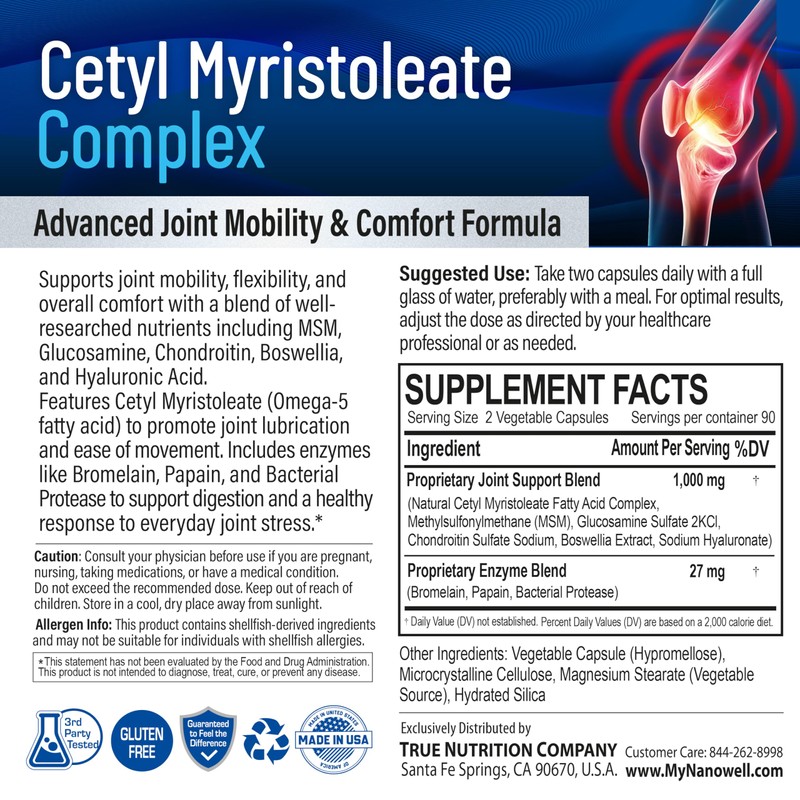CetylMyristoleate Complex Advanced Joint Mobility & Comfort Formula