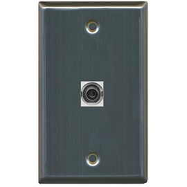 RiteAV 1 3.5mm Audio Wall Plate with Keystone Coupler Type Jack - Stainless Steel/Gray