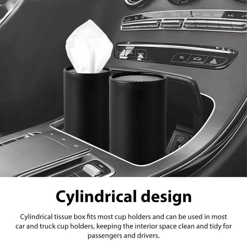 SHMZK 4PCS Car Tissue Holder, Car Cup Holder Travel Tissue
