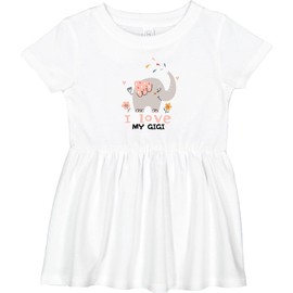 inktastic Elephant I Love My Gigi Grandson Granddaughter Gift Infant Dress 6 Months White 451f3