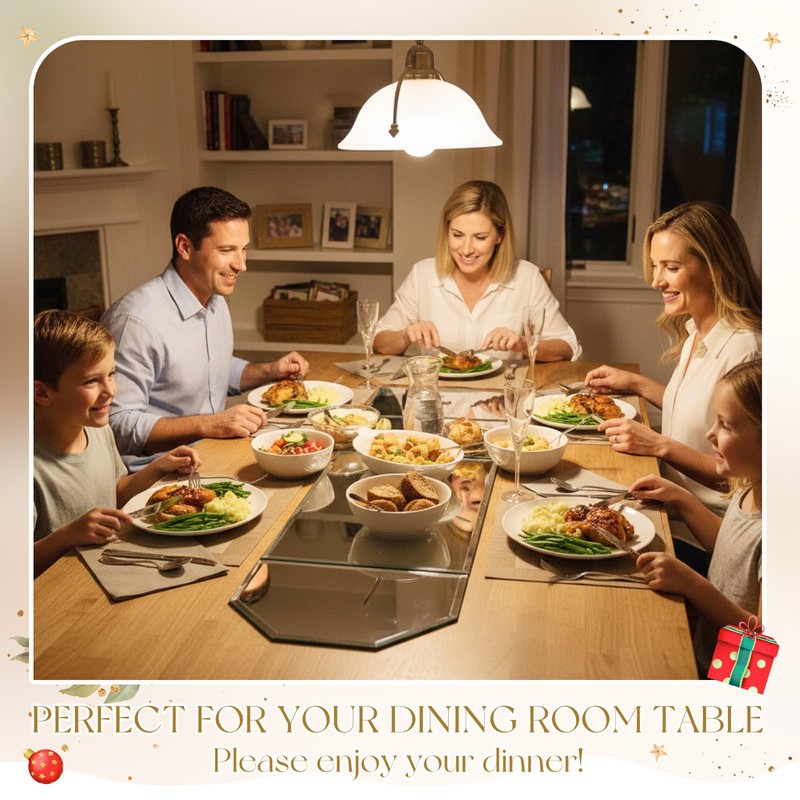 Dandat 3 Pcs Irregular Glass Mirror Trays Centerpieces for Table,