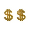Sparkly Dollar Sign Dangle Earrings Acrylic Shiny Dollar Money Stud