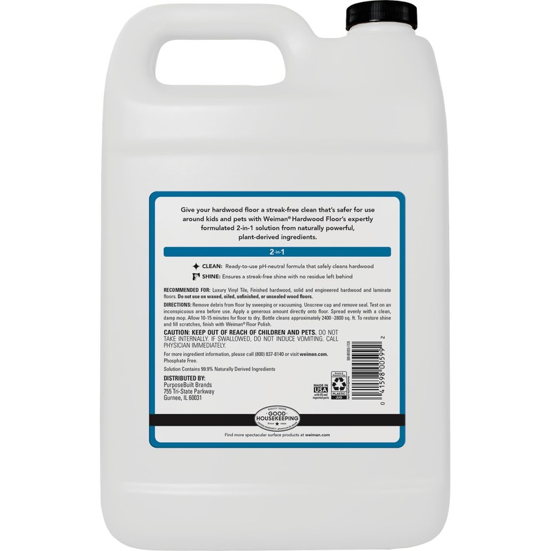 Weiman Hardwood Floor Cleaner - 128 Ounce Refill - Finished
