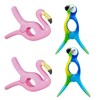 Paifeancodill 4 Pcs Beach Towel Clips, Parrot & Flamingo Towel
