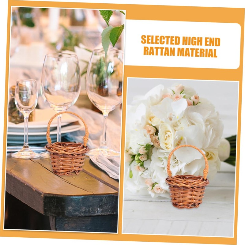 12Pcs Miniature Baskets Handheld Woven Baskets for Home Office Decor