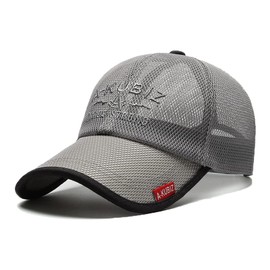 YAMEE Baseball Cap Men's Summer Sports Mesh Baseball Cap Women's Baseball Cap Summer Sun Hat Summer Hat Summer Cap Adjustable Breathable Quick Drying, 3/Grey