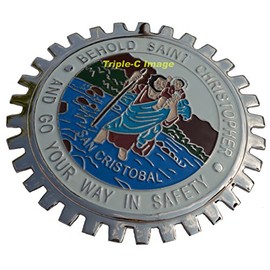 St. Christopher (St. Christophorus) car Grille Badge - and go Your Way in Safety