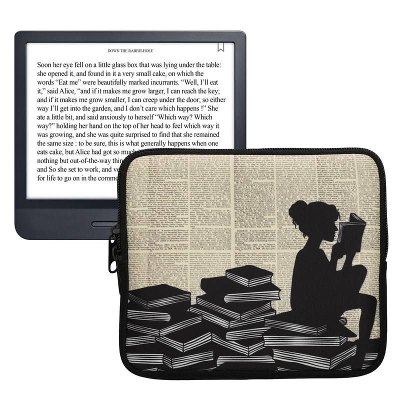 kwmobile Case for eReader Neoprene Protective Case for Reading Woman