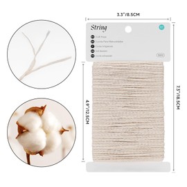 KINGLAKE Cotton Twine String 2mm Natural White Butchers Twine for Cooking Food Safe 164 Feet Bakers String for Cooking Meat, Baking, Crafts, Gift Wrapping, Home Decor