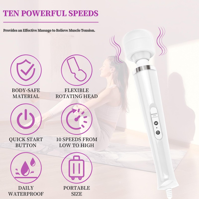 VZVJTR Wired Handheld Massager, Personal Foot Deep Tissue, Back Massager