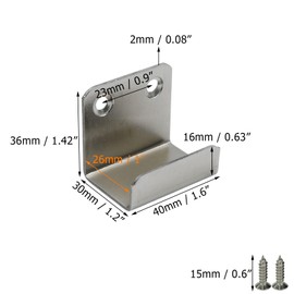 Coshar 10Pcs Stainless Steel Hanger Bracket for Ceramic Tile Billboard Wall Tile Display, Heavy Duty Flat J Clamp Hook Hanger, Wall Mounted Clip Bracket Hook Fastener - Silver (Inner Width 25mm)