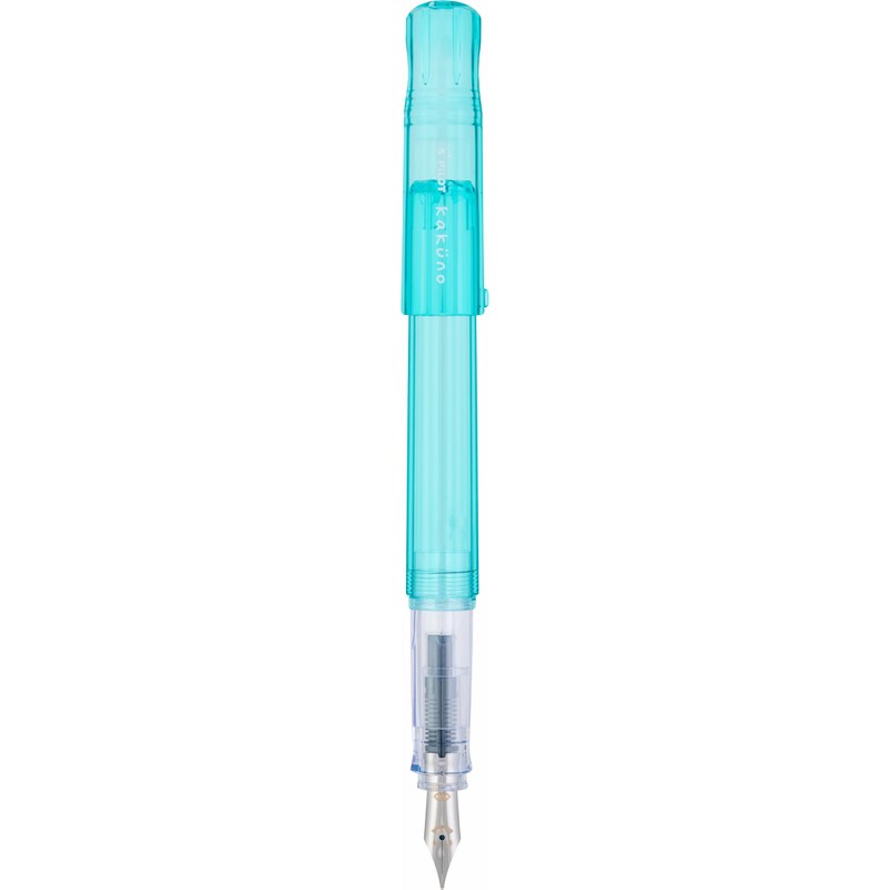 PILOT Pluma Fuente Kakuno, barril color aqua traslúcido, punto mediano,