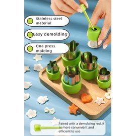 12-Piece Kids Cookie Cutters Set - Stainless Steel & BPA-Free Shapes for Baking (Bear, Rabbit, Star, Flower) DIY Cookies, Mini Pies, Fondant, Veggies | Dishwasher Safe, Gift for Toddlers & Parents