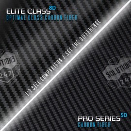 Solutions 8D Gloss Black Carbon Fiber Big Pattern Vinyl Wrap Bubble Free Air 60" x 96" In