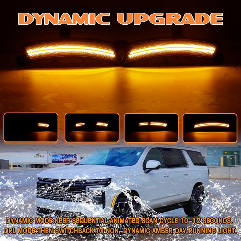 Dynamic Amber LED Side Marker Lights For 2025 2026 Chevy