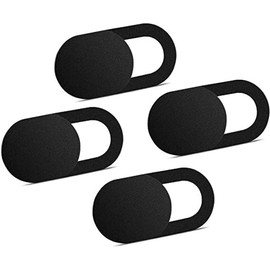4 Pack Webcam Cover Slider for Privacy, 0.027 inch Ultra Thin Design Web Camera Cover Slide for Laptop, Desktop, PC, Tablet, Smartphone and More - (Black)