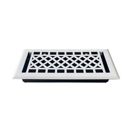 Empire Register Co, Vent Cover - 4x10 inch, Art & Craft Design, White Finish, Heavy Duty Floor Vent Covers, Metal Damper Attached. Vent Covers for Home Floor only.