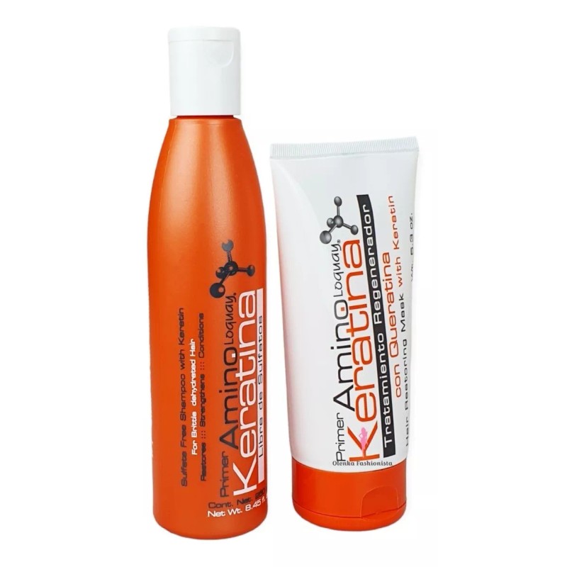 Loquay Kit Shampoo Y Tratamiento Acondicionador De Queratina Loquay