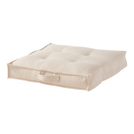 Greendale Home Fashions Square Tufted Floor Pillow with Removable Cover, Large (40" x 40"), Cream