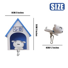 OULIGET Wall Dog House Keychain Holder,Mini Dog house and Dog Keychain,Wall Mounted Key Ring Holder for Home Living Room Decorations,Unusual Gift,2Pieces