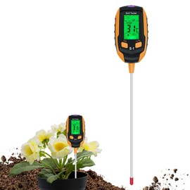 Mcbazel Soil Acidity Meter, Soil Meter, Digital Soil PH Measuring Instrument, Soil Acidity pH, Ground Temperature, Moisture, Illuminance Measurement Function, Digital Display, Gardening Supplies, Agriculture, Indoor/Outdoor Work Measurement Meter, Japane