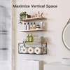 Amada Bathroom Shelves Over Toilet with Storage Basket, Floating Shelves