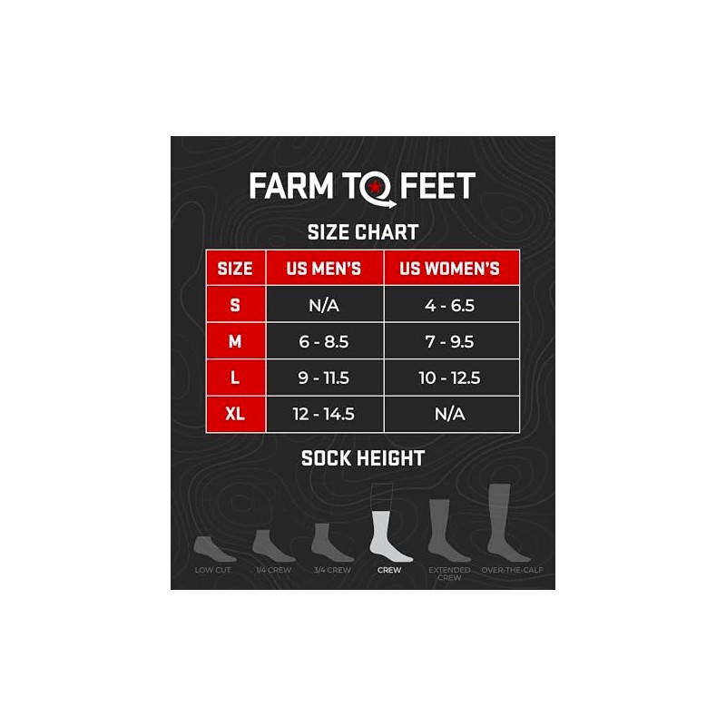 Farm to Feet Kodiak Heavyweight Expedition Merino Wool Socks, Black,