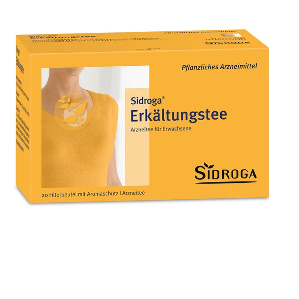 Sidroga Erkältungstee – Arzneitee mit Heilpflanzen bei Erkältung und Fieber – 20 Filterbeutel à 2,0 g