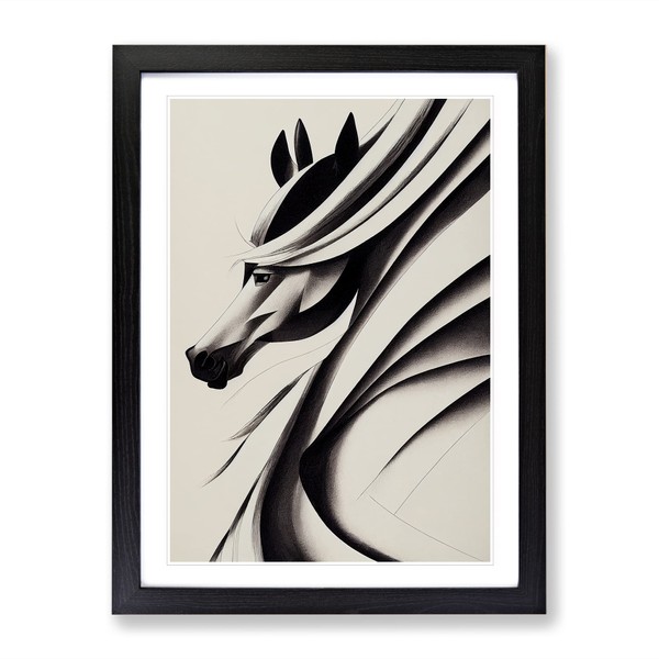 Artful Horse Framed Print for Living Room Bedroom Home Office