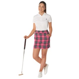 Royal & Awesome - Faldas de golf para mujer, faldas de golf para mujer con bolsillos, faldas de golf para mujer, faldas de golf para mujer, Cuadros en Rosa, 8