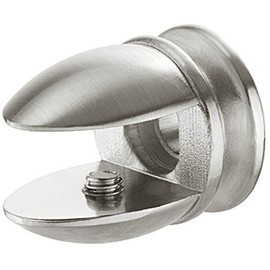 GedoTec Glass floor beam Shelf supports Shelf support MEA Zinc die-casting for Shelf thickness 5 - 8 mm Made in Germany - stainless steel coloured