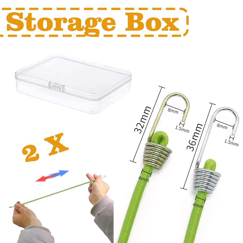Small Bungee Cords with Hooks 12 Pieces, Mini Bungee Cord
