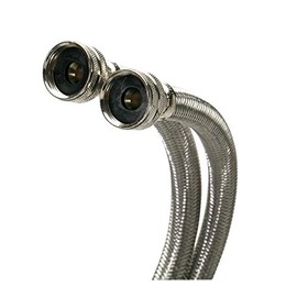 Fluidmaster B9WM48HE High Efficiency Washing Machine Connector, Braided Stainless Steel - 3/4 Hose Fitting x 3/4 Hose Fitting, 4 Ft. (48-Inch) Length