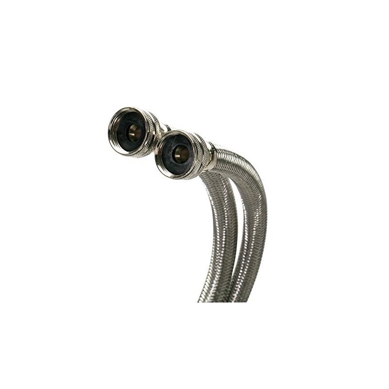 Fluidmaster B9WM48HE High Efficiency Washing Machine Connector, Braided Stainless Steel
