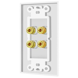 Tunghey 2Pack Gold Plated Speaker Wall Plate With Banana Plug for 2 Speakers