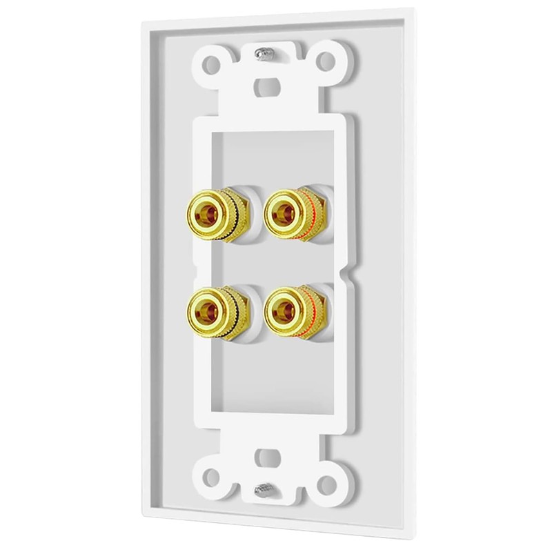 Tunghey 2Pack Gold Plated Speaker Wall Plate With Banana Plug