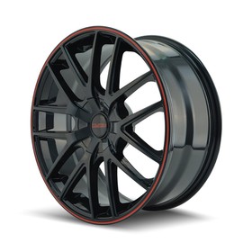 Touren TR60 3260 Wheel with Black Finish with Red Ring (16x7"/4x100mm)