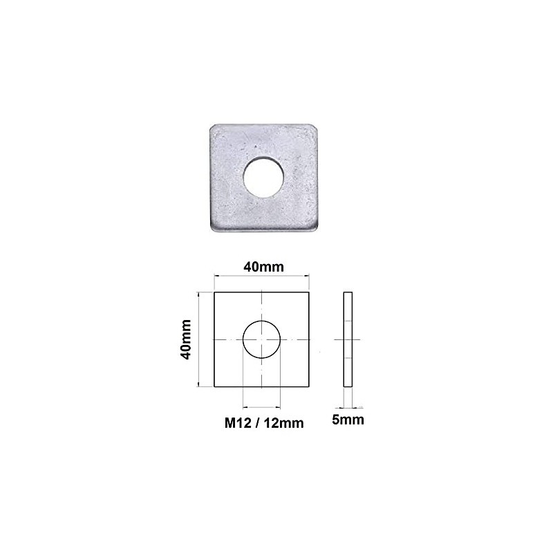 TERF® Heavy Duty M12 (12mm) X 40mm X 5mm Zinc