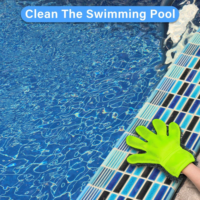 Hushee 2 Pcs Pool Cleaning Scrubbing Mitt Cleaning Gloves for