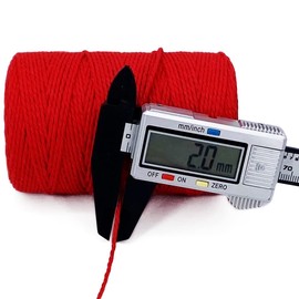 Twine String,500 Feet Cotton Butchers Twine String Cooking Kitchen Twine for Crafts Roasting Gift Wrapping DIY Decoration Gardening Packing Materials,Red