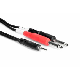 Hosa CMP159 10' 3.5mm TRS to Dual 1/4 TS Audio Y-Cable