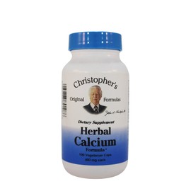 Christopher's Original Formulas Herbal Calcium, Natural Bone Support, 100 Caps, Pack of 12