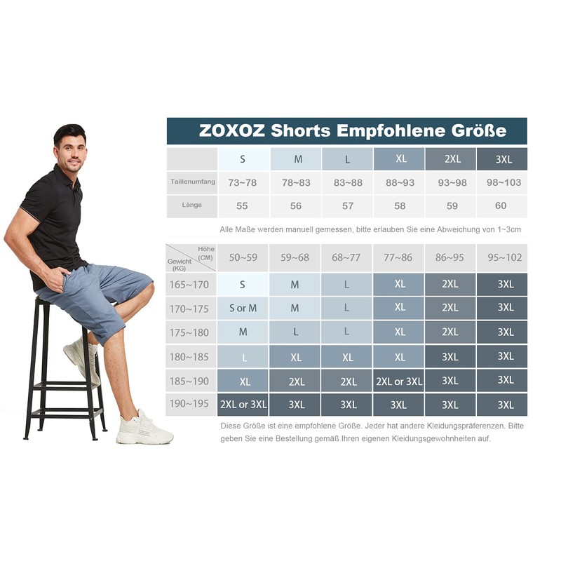 ZOXOZ Men's Summer Leisure Chino Stretch Cotton Shorts with Pockets,