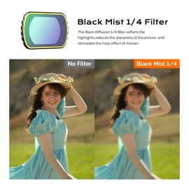 MOVMAX Magnetic Black Diffusion 1/4 Filter for Osmo Pocket 3, Creative Mist Cinematic Effect Filters for Osmo Pocket 3 Creator Combo