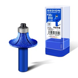 SEDION® Diamant Abrundfräser 35mm x R10 - Meisterhaftes Kantenfräser für höchste Ansprüche - Präzises Abrunden von harten Fliesen, Feinsteinzeug uvm.- Exklusiver Premium Profilfräser Radiusfräser R 10