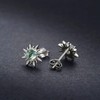Cuoka Sun Studs Earrings 925 Sterling Silver Moss Agate Earrings