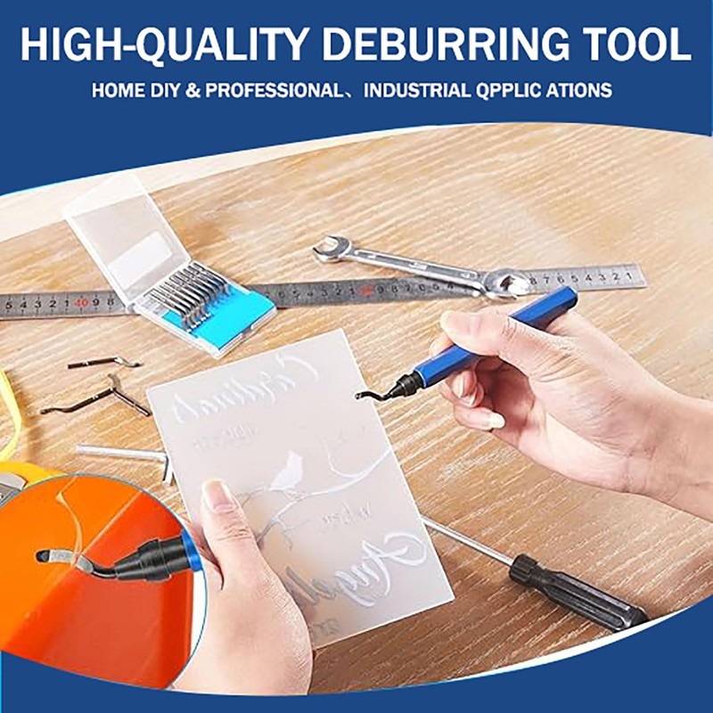 YQkangzhu Deburring Tool with 10 Heavy Duty HSS Blades, 360°